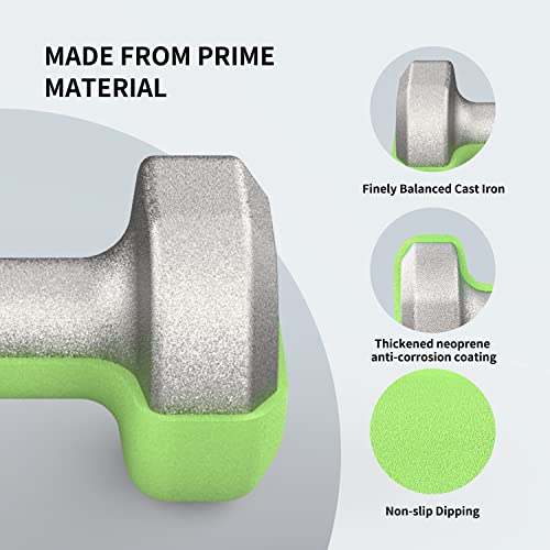 PROIRON Anti-Slip Neoprene Dumbbell Pair 1kg 1.5kg 2kg 3kg 4kg 5kg 6kg 7kg 8kg 10kg and Weights Set (1 kg/2 kg/3 kg Pair with Stand) for Women Men Gym Home Exercise Arm Hand-Macaron Colors