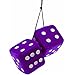 Funny Party Hats Purple Fuzzy Dice - Hanging Car Mirror Dice - 50's Retro Dice