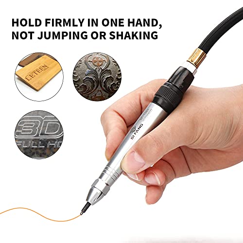 SI FANG Scribe and Engraving Pen Air Micro Die Grinder Kit for for Glass/Ceramics/Metal Sheet,Grinding Cutting Mini Pencil Pneumatic Polishing Engraving Tool