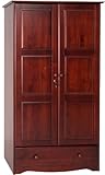 100-Solid-Wood-Universal-WardrobeArmoireCloset-by-Palace-Imports-Mahogany-Color-40W-x-72H-x-21D-2-Clothing-Rod