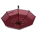 Arcadia Outdoors Vented Double Canopy Wind Resistant Travel Umbrella with Reflective Edge -Burgundy Auto Open/Close