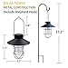 EKQ ROJOY 1Pack Upgrade Hanging Solar Lights Lantern with 1 Shepherd Hook,Metal Solar Waterproof Lantern for Pathway Garden Outdoor (1Pack) (Black)