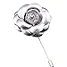 80Hou 2pcs PU Camellia Flower Lapel Pin Boutonniere Stick For Wedding Party Suit Gold Silver Floral Pin