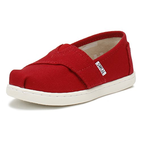 TOMS Unisex Kinder Alpargata Flache Slipper, ROT, 18.5 EU
