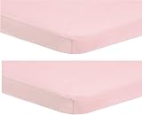 Dudu N Girlie Next2Me Crib Fitted Sheet 51x85 Pack of 2 Pink