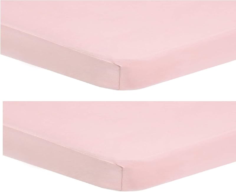 Dudu N Girlie Next2Me Crib Fitted Sheet 51x85 Pack of 2 Pink