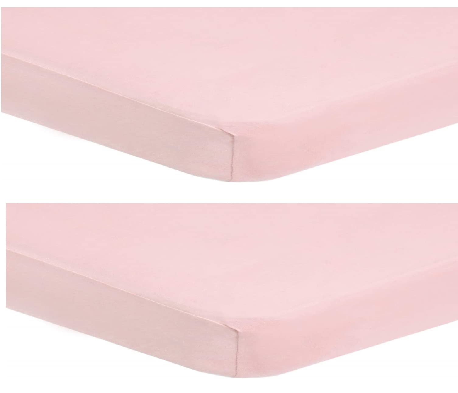 Dudu N Girlie Fitted Sheet Next to Me Crib 51 x 85 - Nexttome Crib Sheets 2 Pack Hypoallergenic Baby Cot Sheets Bedding Elasticated Breathable Easy Care (Pack of 2, Pink)