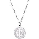 Jude Jewelers Stainless Steel Jerusalem Cross Religious Prayer Statement Pendant Necklace