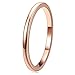 THREE KEYS JEWELRY 1mm 2mm 4mm 6mm 8mm Tungsten Wedding Ring for Women Mens Plated Rose Gold Polished Band
