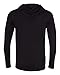 Anvil 987AN Ringspun Long-Sleeve Hooded T-Shirt - Black/Dark Grey -3XL