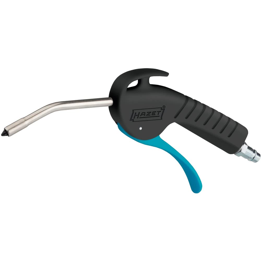 HAZET Blow Gun 9040P-3 I 100 mm Long Curved Nozzle 6 Bar Operating Pressure Ergonomic Handle I Quick Removal of Chips or Other Foreign Bodies I Low Noise