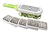 KUKPO Grater and Slicer: Food Shredder Set With Container - 5 Interchangeable Blades – Ideal For Cheese - Vegetables - Fruit - Chocolate, Easy To Use With Rubber Nonslip Bottom And Handle