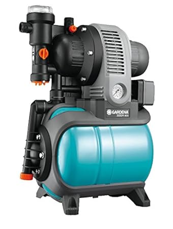 GARDENA Classic Hauswasserwerk 3000/4 eco: Hauswasserpumpe mit Thermoschutzschalter, Rückschlagventil, Start/Stop Automatik, 