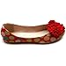 Ollio Women's Ballet Shoe Canvas Dot Pattern Flower Flat