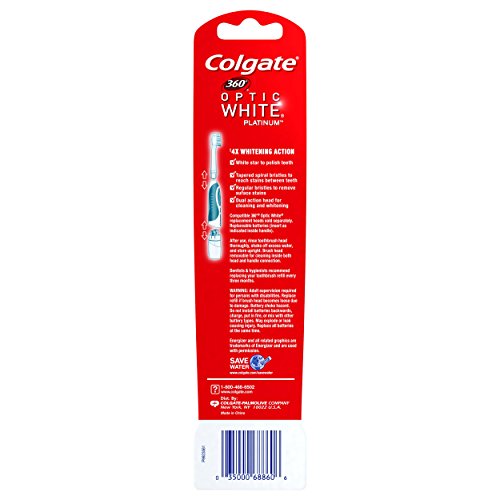 Colgate 360 Optic White Platinum Electric Toothbrush With 4 Replacement