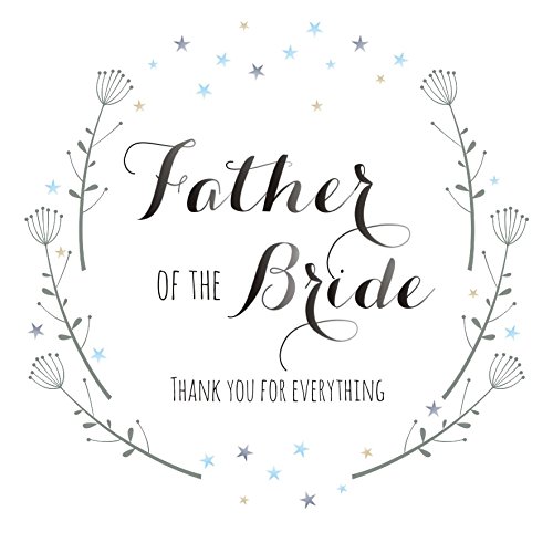 Claire Giles Greeting Cards, "Father of The Bride Thank You" Wedding Card, Flowers Design