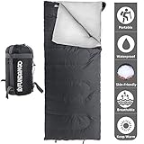 FUNDANGO Lightweight Sleeping Bag for Adults Camping Sleeping Bag Envelope Rectangular Compact Sleep Bag Waterproof Portable for Hiking, Backpacking, Traveling with Compression Bag