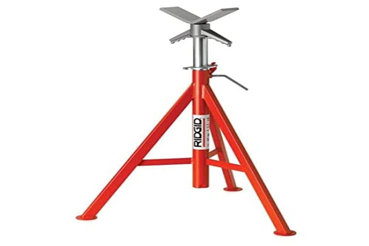 RIDGID 56657 VJ-98 V-Head Low Pipe Stand, Pipe Holder Stand with 300 mm Pipe Capacity