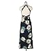 ZESICA Women/'s Halter Neck Floral Print Backless Split Beach Party Maxi Dress,Dark Blue,Large
