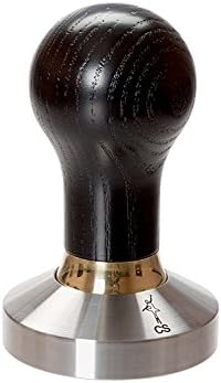 Coffee Tamper Elite for Espresso 57mm Black, Stainless Steel and Handle from Ash wood (57mm, Black)