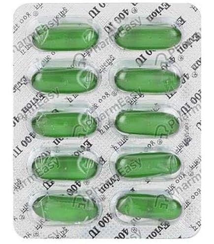 Vitamine E Evion 400 Mg - Boîte De 50 Capsules, Pour Peau, Cheveux, Ongles, 100% Naturel, Origine Inde