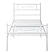 Bed Frame Twin Size, Yanni Easy Set-up Premium Metal Platform Mattress Foundation / Box Spring Replacement with Headboard and Footboard, Under-bed Storage, Enhanced Sturdy Slats(White)