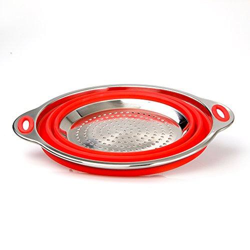 Collapsible Colander Pasta Strainer with Stainless Steel Base (Extra