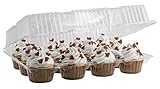 Katgely 12 Cupcake Containers - Cupcake Carrier Cupcake Holder - Easy and Safe Cupcake Transport in Clear Plastic - Pack of 10