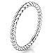 10K White/Yellow/Rose Gold 2MM Eternity Rope Wedding Band Ring