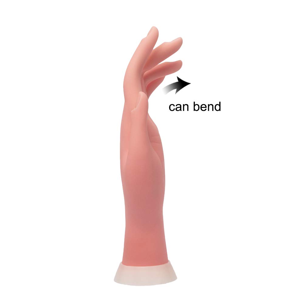 Nail Art Practice Hand Training Flexible Movable Fake Mannequin Hands Left & Right Manicure Tool for Beginners or Salon Artist : Beauty