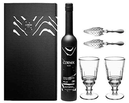 Cornix Absinth Geschenk Set mit original französischen Absinth Gläsern und Absinth Löffeln