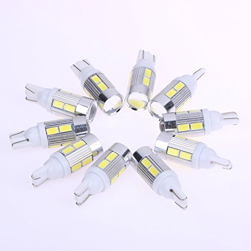 UEB 10 X Car Led Lights T10 5630 10smd Led Wide Light W5W 194 - Thumbnail 3
