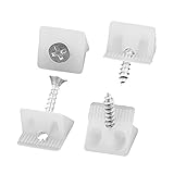 uxcell Plastic Furniture Chest Angle Bracket Fastener White w Screws 4Pcs