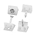 uxcell Plastic Furniture Chest Angle Bracket Fastener White w Screws 4Pcs