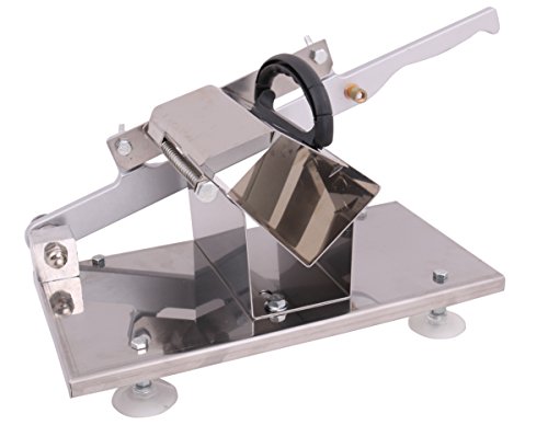Manual Control Stainless Steel Frozen Meat Slicer Cutting Beef Mutton Potato Vegetable Sheet Cutter Home Kitchen Business Industrial Use (Silver) - Thumbnail 3