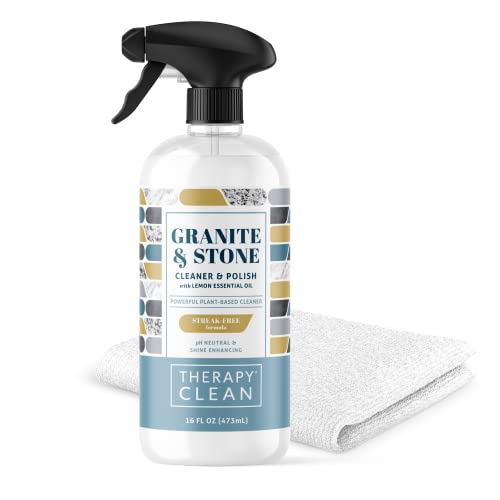 Therapy Granite Cleaner and Polish Bundle with Microfiber Cloth, Daily