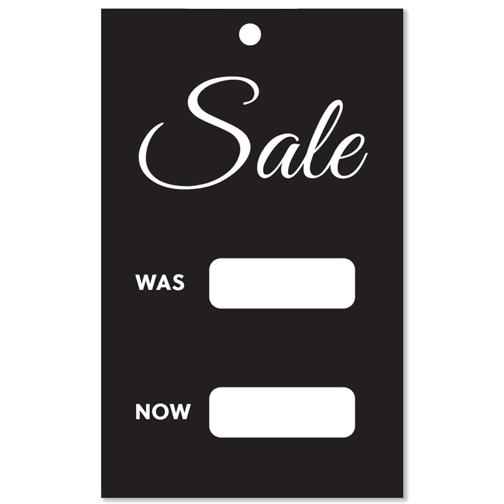 Sale Cards - Promotional Sale Card/Labels - x200 Swing Ticket - (String is NOT Included) Sale Tag/Shop/Boutique - Sale was/Now - 57x95mm #253