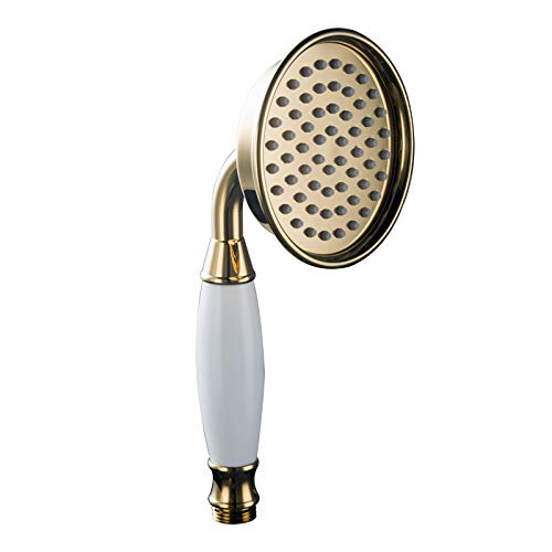Skybath Gold Metal Brass Shower Head Traditional Victorian Style Handheld Shower Sprayer Head