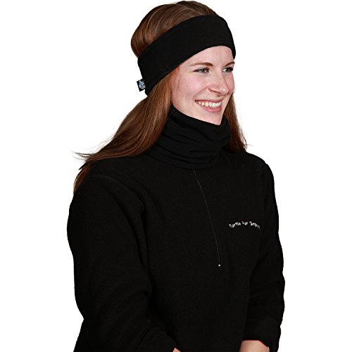 Turtle Fur Double-Layer Headband, Chelonia 150 Fleece, Black