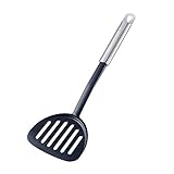 KSENDALO Wide Thin Slotted Nylon Spatula With Stainless Steel Handle, Lightweight But Sturdy Turner(option 2)