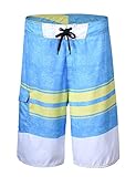 Nonwe Men's Quick Dry Swim Trunks Colorful Stripe Beach Shorts with Mesh Lining