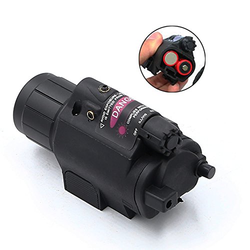 Higoo Tactical Red Laser Dot Sight + 200 Lumen Flashlight Combo with 20mm Weaver Picatinny Rail Mount for Rifle Pistol Handgun