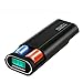 Premium Portable Tomo M2 External Power Bank Battery Charger Box and 2-USB Port DIY Charger Plastic Shell Box with LCD Display (Black-M2)