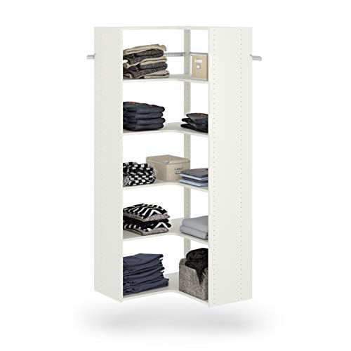 Easy Track Adjustable Corner Tower Clothing Storage Kit Closet