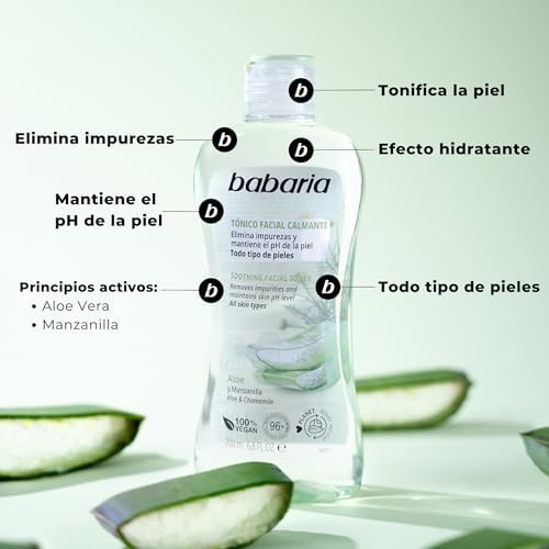 – Tónico facial calmante com aloé vera e camomila | Tónico Facial Mature Skin | Tónico Facial 200 Ml Branco