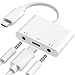 USB C 3.5mm Headphone Jack Adapter, Dual Earphone Digital Smart DAC Audio and Type C Charger Cable Connector Compatible for iPad Pro, Pixel 3/3 XL/2/2 XL, HTC, Essential Phone, Huawei P20 and More