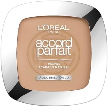 L'Oréal Paris — Perfektionierendes Fondantpuder — angereichert mit Mineralpigmenten und Hyaluronsäure — für alle Hauttypen — passt perfekt zusammen — Goldton (5,D/5,W) — 9 g
