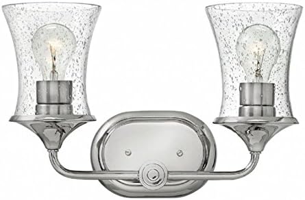 Hinkley 51802PN Transitional Two Light Bath from Thistledown collection in Chrome, Pol. Nckl.finish,