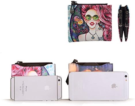 Women Fashion Folded Wallet Functional Wallet Coin Purse with Sexy Glasses Girl Style