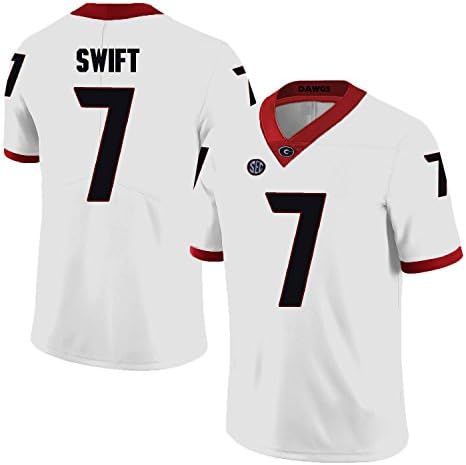JFGGN 2017 D'Andre Swift #7 College Football Game Jersey (White, S)